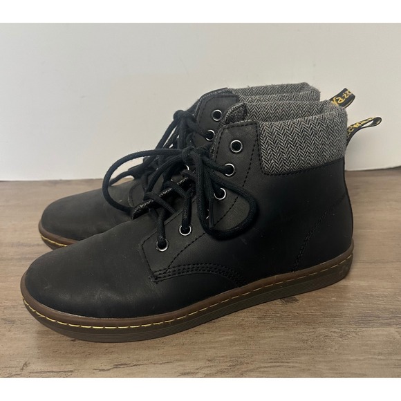Dr Martens Shoes - Dr‎ Doc Martens Maelly Boots Womens 7 Black Leather Padded Lace Up